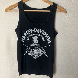 Harley Davidson black tank top.